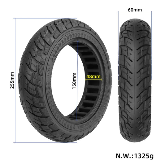 For Ninebot Max G30 10 X 2.5 Inch (60/70-6.5) Scooter Solid Rubber Tire Black by buy2fix