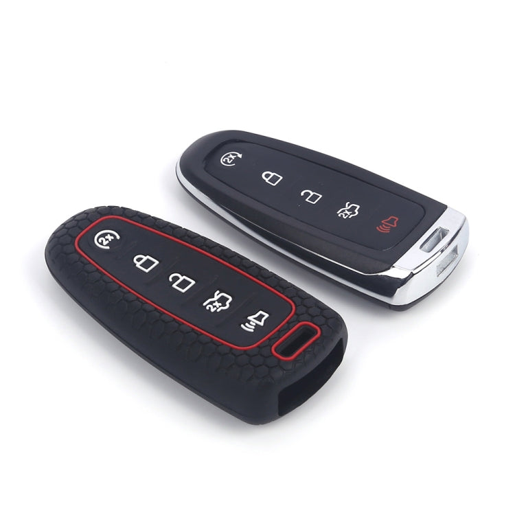 For Ford Edge/Explorer 2pcs 5-Button Key Silicone Case(Red) by buy2fix