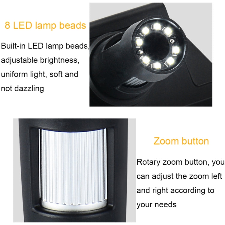 DM3 4.3-Inch Screen LED Light 1000X HD Portable Electronic Digital Microscope, Specification: Metal by buy2fix