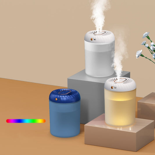 3000ml Double Nozzle Humidifier with Timing Digital Display and Colorful Ambient Light(White) by buy2fix