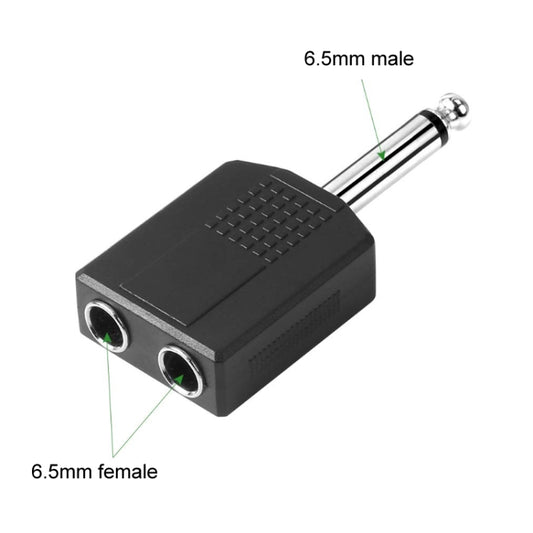 10pcs 6.5mm Male Mono To Dual 6.5mm Female Audio Conversion Connector(Black) by buy2fix