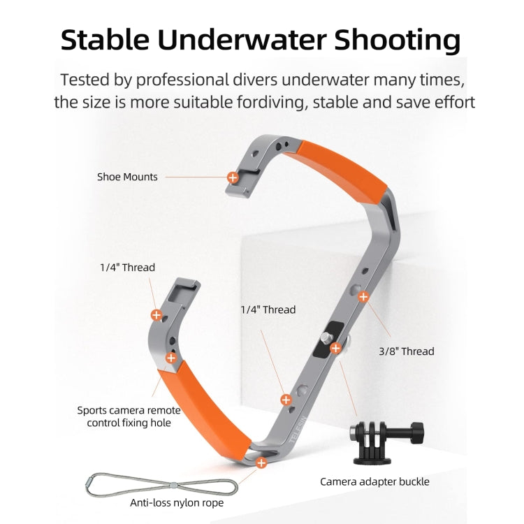 TELESIN  Action Camera Handheld Grip Stabilizer Underwater Scuba Diving Mount - DJI & GoPro Accessories by TELESIN | Online Shopping UK | buy2fix