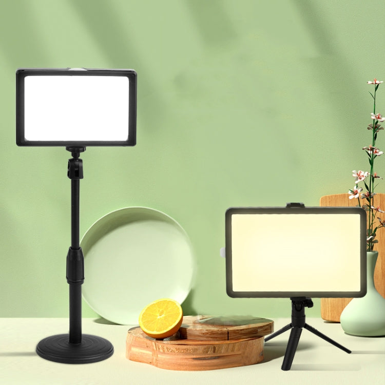 8 Inch 3200-5500K Three-color Temperature Photography Flat-panel Live Fill Light,Spec: Small Tripod by buy2fix