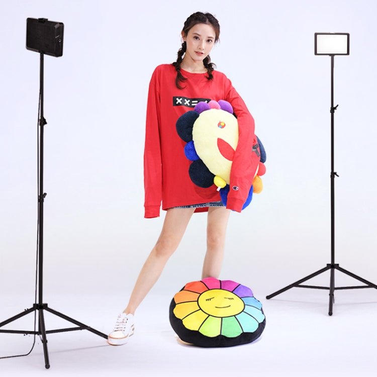 8 Inch 3200-5500K Three-color Temperature Photography Flat-panel Live Fill Light,Spec: 2.1m Bracket+Bluetooth RC by buy2fix