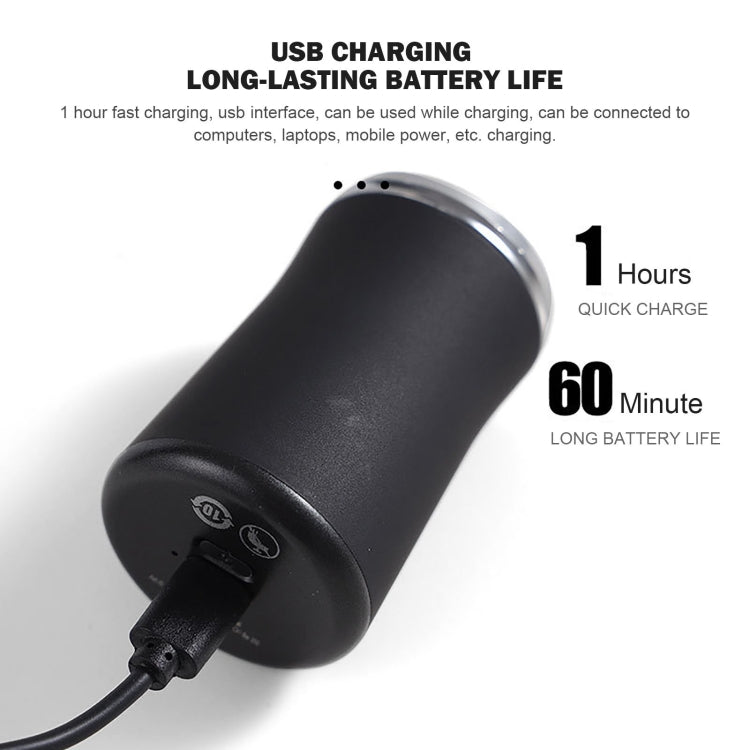 Pocket Size Washable Electric Razor USB Rechargeable Travel Shavers for Men(Black) by buy2fix