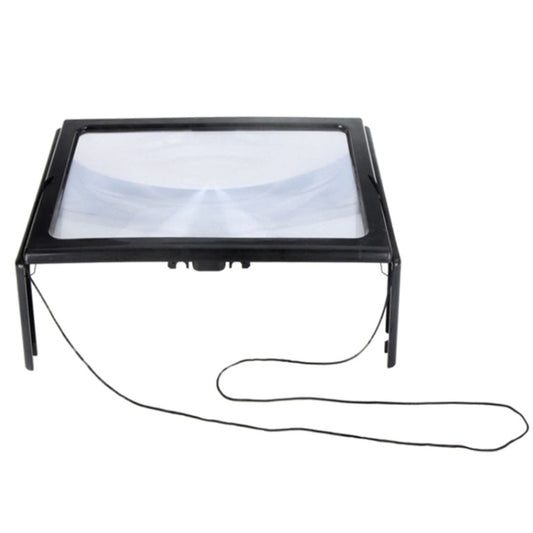 WJ10015 Full Page Reading LED Light Three-dimensional Folding Bracket Magnifying Glass by buy2fix
