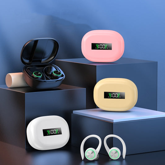 R201 With Charging Bin Hanging Ear Stereo Digital Display Bluetooth Earphones(Pink) by buy2fix