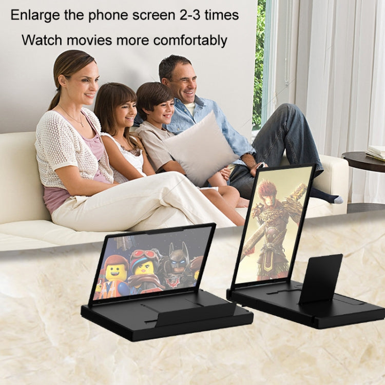 12-Inch Dual-HD Lens Horizontal Vertical Mobile Phone Screen Amplifier(Black) by buy2fix