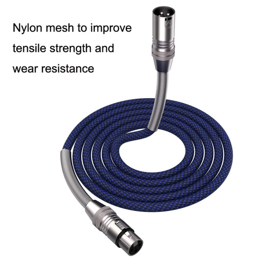 LHD010 Caron Male To Female XLR Dual Card Microphone Cable Audio Cable 5m(Blue) by buy2fix