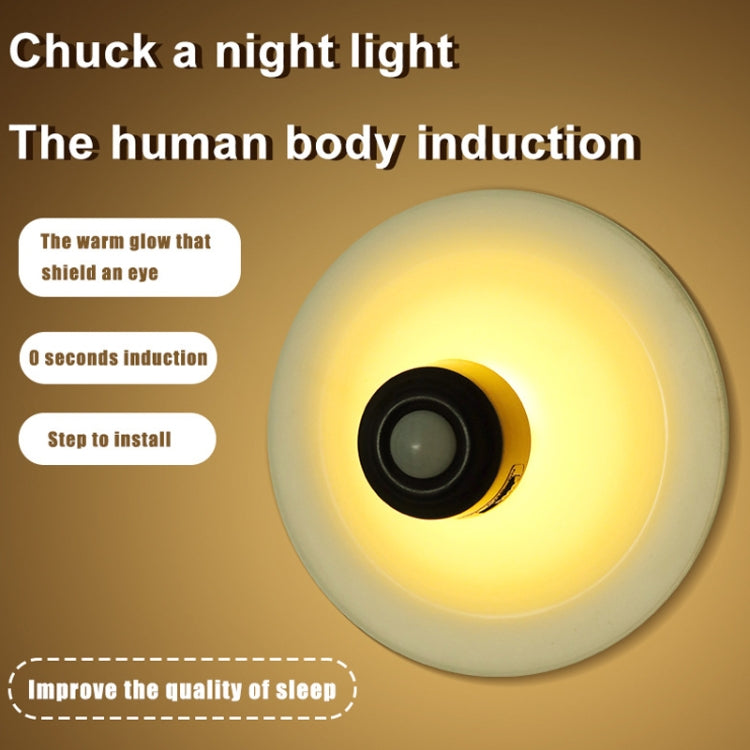 Rechargeable Suction Cup Type Human Body Infrared Sensor Smart LED Night Light(Black) by buy2fix