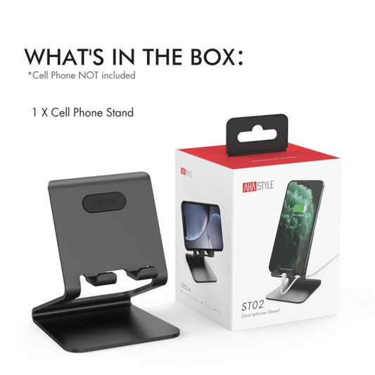 AhaStyle ST02 Mobile Phone Aluminum Alloy Fixed Bracket Storage Charging Base(Black) by AhaStyle