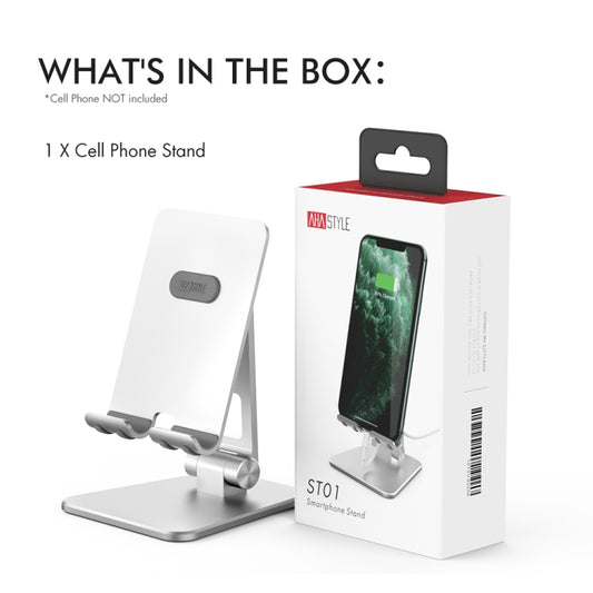 AhaStyle ST01 Double Swivel Aluminum Alloy Convenient Phone Charging Stand Base(Silver) by AhaStyle