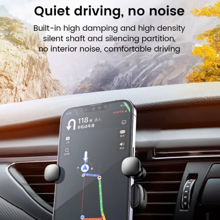 S03 Vehicle Air Outlet Gravity Navigation Mobile Phone Holder, Color: Black Spiral Clip by buy2fix