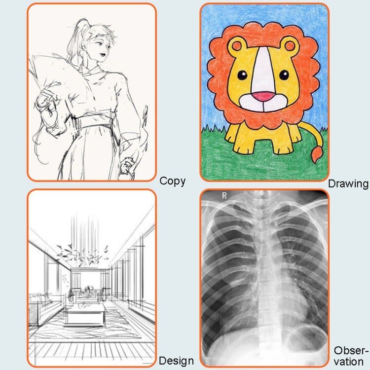 A4-D28B Rechargeable Copy Desk Drawing Board, Specification: With Charging Line+AU Plug Adapter by buy2fix
