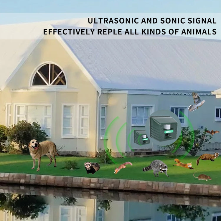 SK131 Garden Outdoor Ultrasonic Rat Repeller Snake Repelle Farm Animal Driving Device(AU Plug) by buy2fix