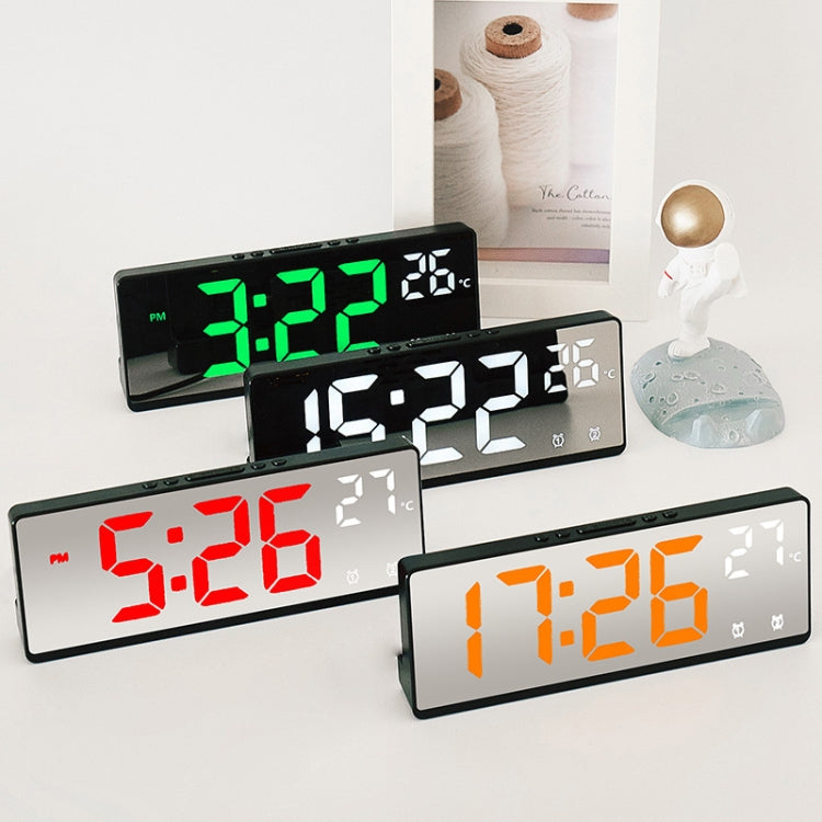 6631 LED Digital Display Multifunctional Electronic Clock Desktop Temperature Mirror Alarm Clock(Green Light) by buy2fix