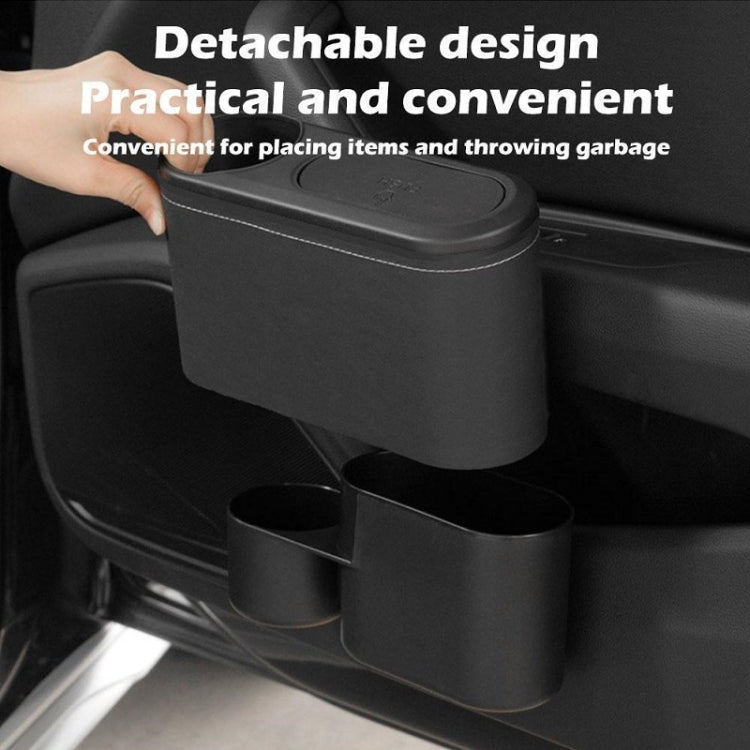 Car Seat Water Cup Holder Umbrella Storage Box Trash Can, Color: Brown Leather by buy2fix