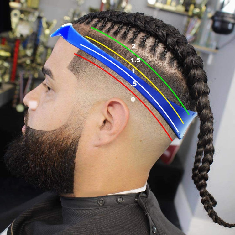 GO042 Adjustable Haircut Trimmer Ruler Neck Hair Trimmer Strap Shaving Styling Template(Blue) by buy2fix