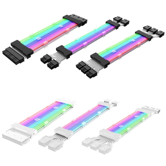 Double 8pin Graphics Card Power Supply Wire White 5V ARGB Neon Color Line by buy2fix