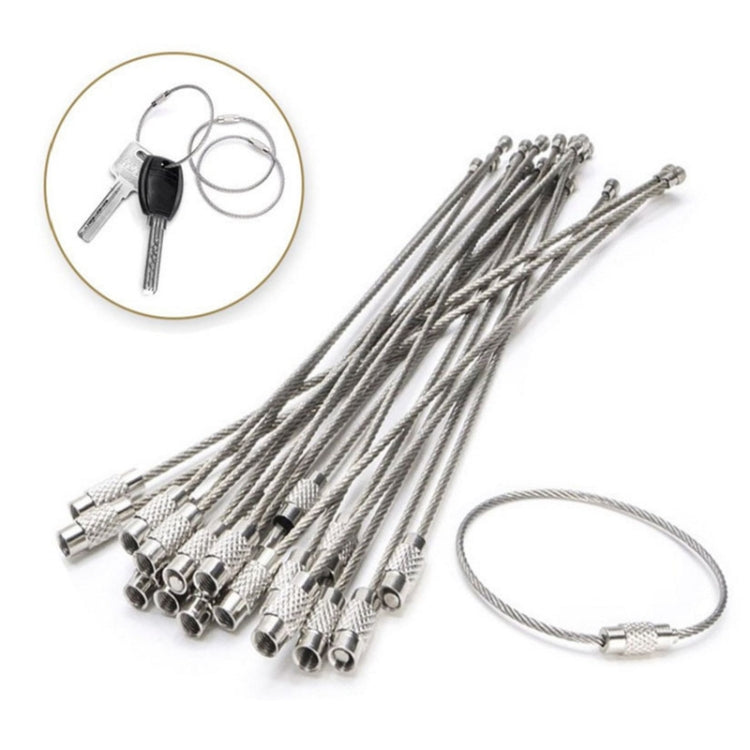 JJ11087 10pcs Stainless Steel Wire Ring Key Ring Wire Chain Key Chain by buy2fix