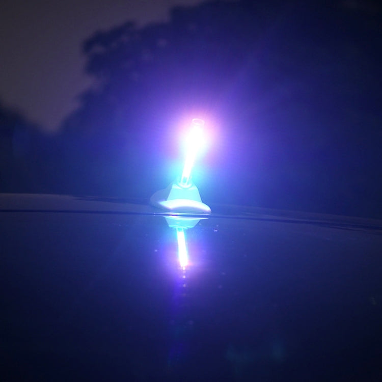 Car Solar Shark Fin With Antenna LED Warning Light, Specification: Silver by buy2fix