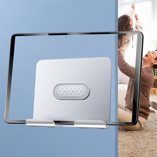 B87 Punch-free Tablet PC Aluminum Alloy Bracket Bathroom Kitchen Adhesive Wall Phone Holder(Silver Gray) by buy2fix