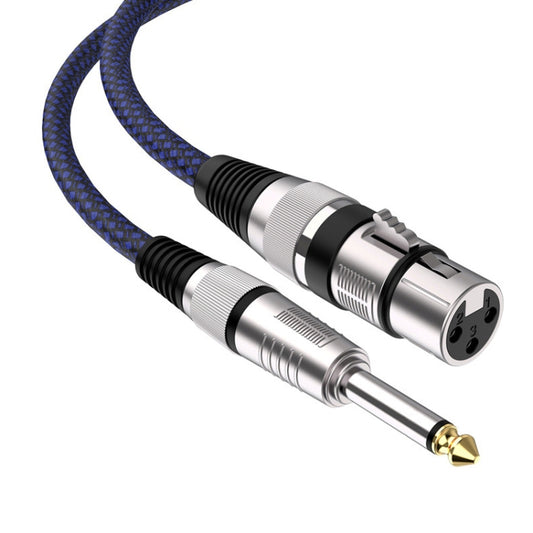 30m Blue and Black Net TRS 6.35mm Male To Caron Female Microphone XLR Balance Cable by buy2fix