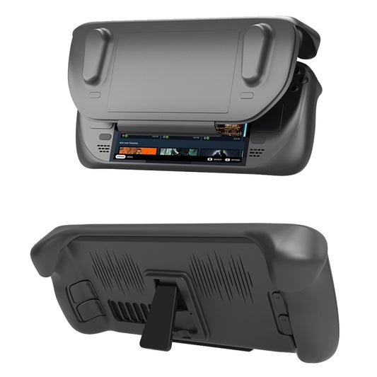 For Steam Deck JYS-SD012 Game Console All-inclusive Protective Case + Detachable Cover Set with Bracket(Black) by buy2fix