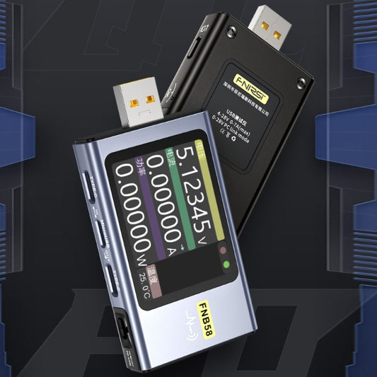 FNIRSI FNB58 USB Voltage Ammeter TYPE-C Fast Charge Power Tester, Specification: Without Bluetooth by FNIRSI