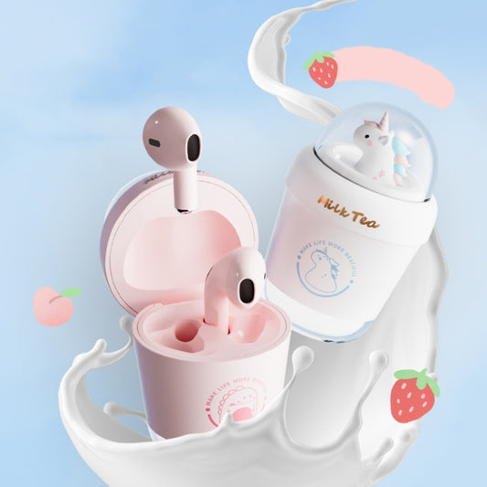 Y05 Cartoon Water Cup Shape Bluetooth Earphones Semi-in-ear HD Call Wireless Bluetooth Earphones(White) by buy2fix