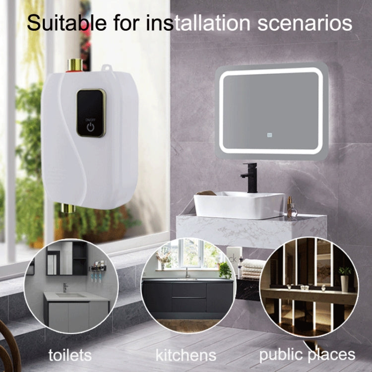 Instant Water Heater Mini Kitchen Quick Heater Household Hand Washing Water Heater UK Plug(Brick Red) by buy2fix