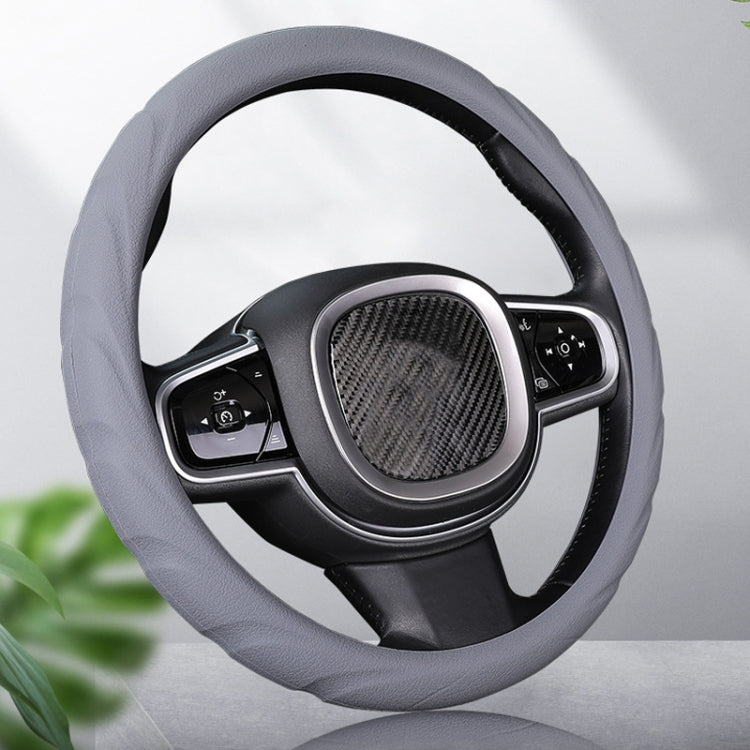 Silicone Non-slip Wear-resistant Steering Wheel Cover, Size: 37-42cm(Gray) by buy2fix