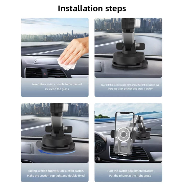 ZJ137 Suction Cup Car Phone Holder 2 In 1 Number Plate Phone Stand Truck Phone Mount(Black) by buy2fix