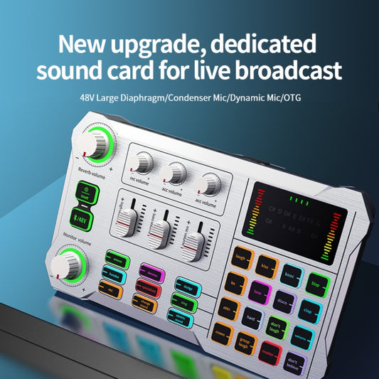 X10 Bluetooth Sound Card Studio Record With 48V XLR OTG Port Interface(White) by buy2fix