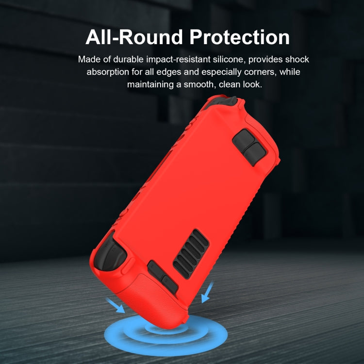 For Steam Deck Game Controller Soft Silicone Protective Cover Case With 4pcs Key Cap(Black) by buy2fix