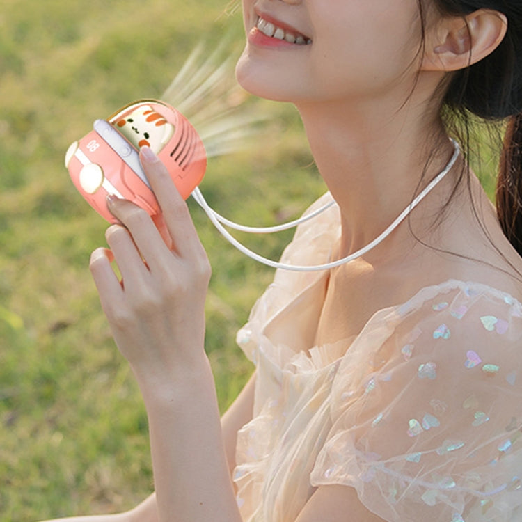 CS1327 Small USB Charging Cartoon Hanging Neck Fan Portable Leafless Silent Mini Fan(Bear) by buy2fix