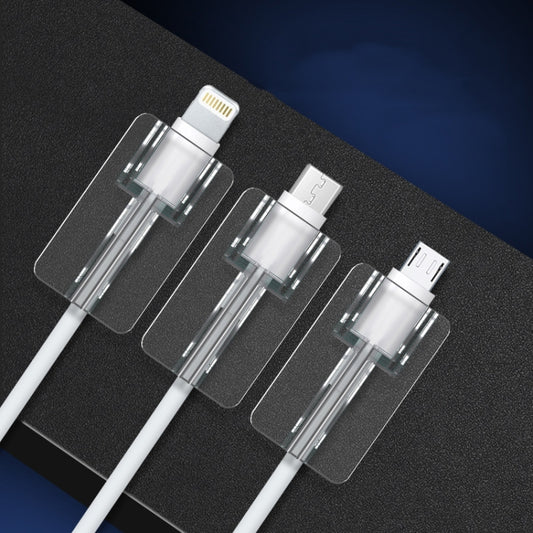 10pcs Square Transparent Data Cable Protective Sleeve Durable Break-Resistant Cable Winder(Micro USB) by buy2fix