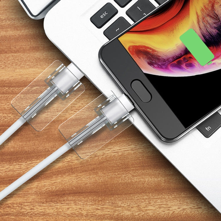 10pcs Square Transparent Data Cable Protective Sleeve Durable Break-Resistant Cable Winder(Type-C/USB-C) by buy2fix