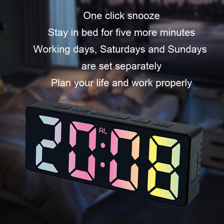 3806C LED Electronic Home Living Room Desktop Clock Perpetual Calendar Digital Tabletop Clock by buy2fix