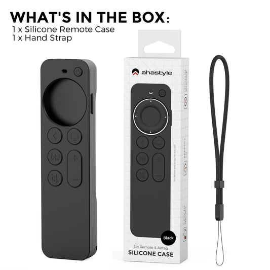 For Apple TV Siri Remote 2/3 AhaStyle PT165 Remote Controller Silicone Protective Case(Black) by AhaStyle
