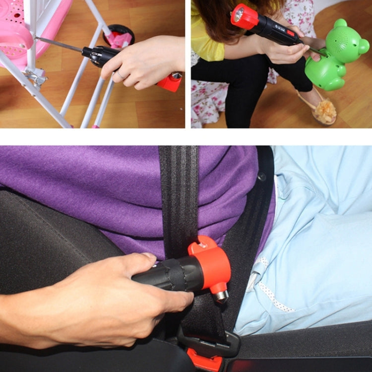 8 in 1 Multifunctional Car Safety Hammer with Screwdriver Flashlight by buy2fix