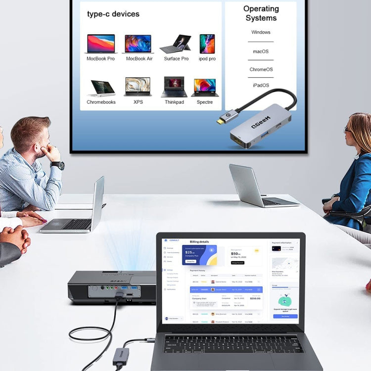 QGeeM UH03-1 USB3.0 Multifunctional Docking Station Type-C PD100W HUB(3 in 1) by QGeeM