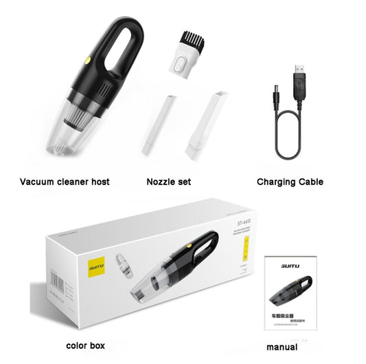 SUITU ST-6612C 5000pa 120W Wireless Car Vacuum Cleaner Handheld High Power Dust Suction Machine(Black) by SUITU