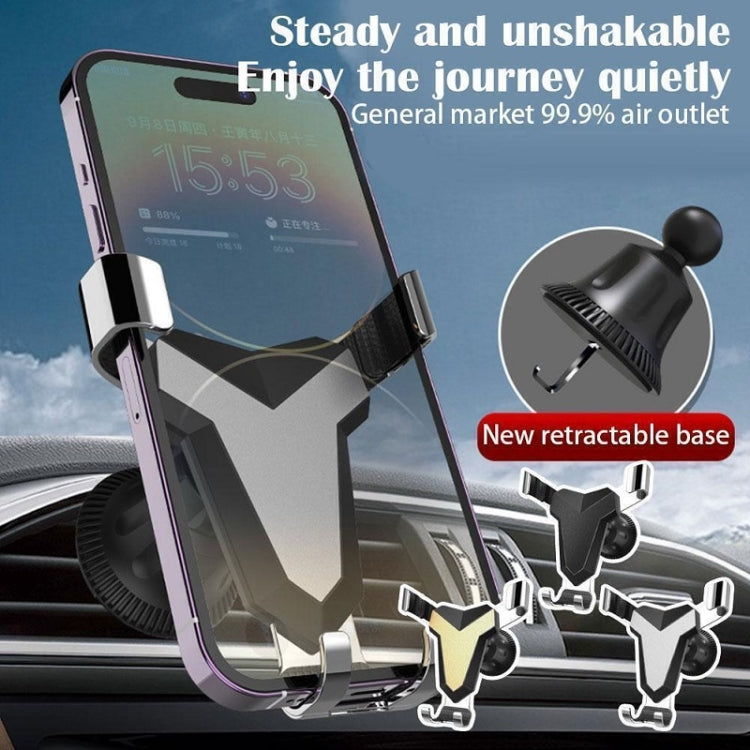 Gravity Navigation Car Air Outlet Triangular Mobile Phone Holder(Gray) by buy2fix