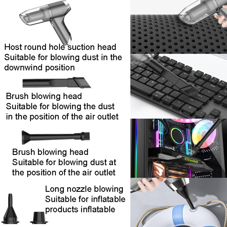 SUITU ST-6671 Wireless Car Vacuum Cleaner Small Handheld Blowing and Suction Dual Use, Style: Basic Model Black by SUITU