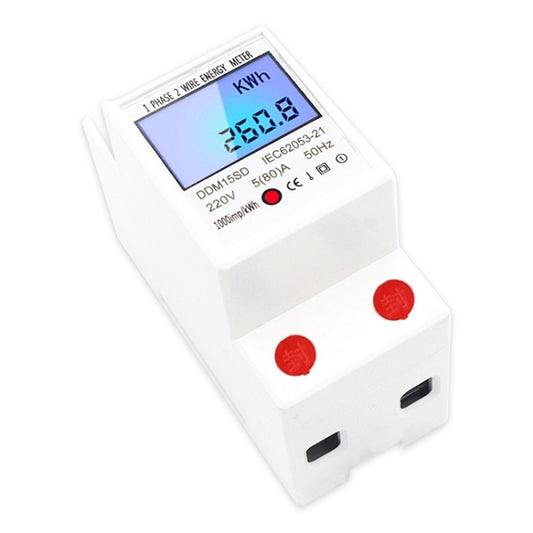 DDM15SD 20 (80) A Single-phase Multi-function Rail Meter with Backlight LCD Display by buy2fix