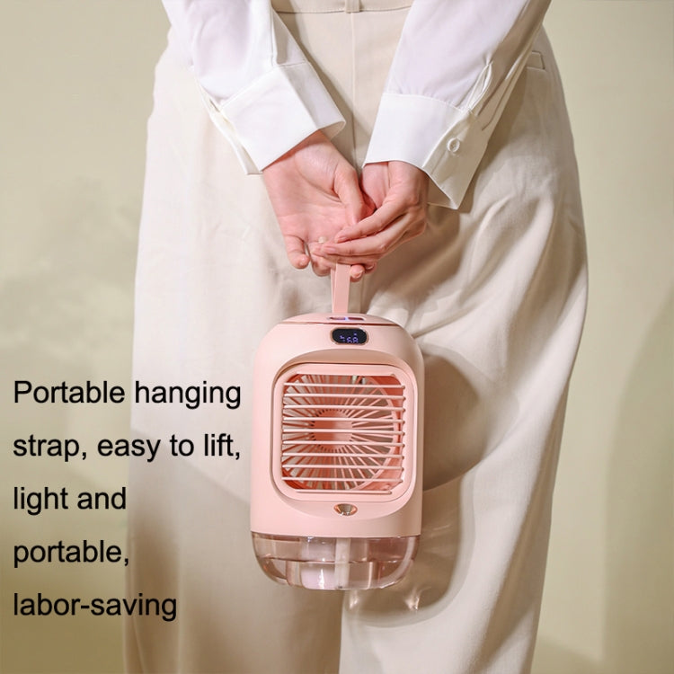 RD22 Rotating Humidification Fan Warm Light Atmosphere Light Automatic Shaking Head with Digital Display Air Cooler(Green) by buy2fix