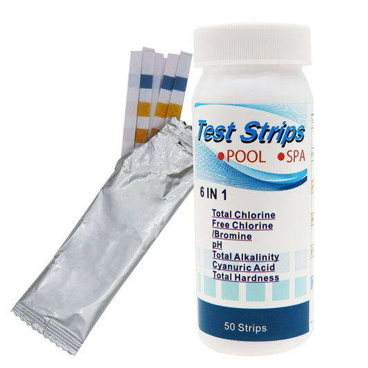 50pcs PH075 6 In 1 Residual Chlorine PH Water Quality Detector PH Test Paper, Package Random Delivery by buy2fix