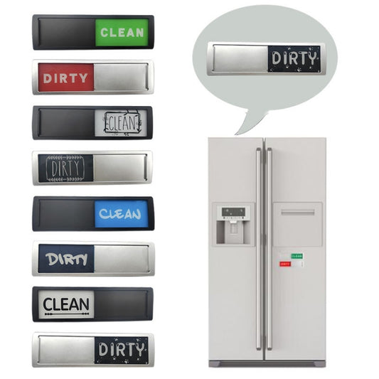 Dishwasher Magnet Clean Dirty Sign Double-Sided Refrigerator Magnet(Black Wood Grain) by buy2fix