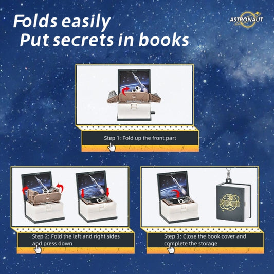 Stereo Folding Book Keychain Kids Educational Toys(Space Astronaut Blue) by buy2fix